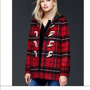 Gap Plaid Toggle Coat